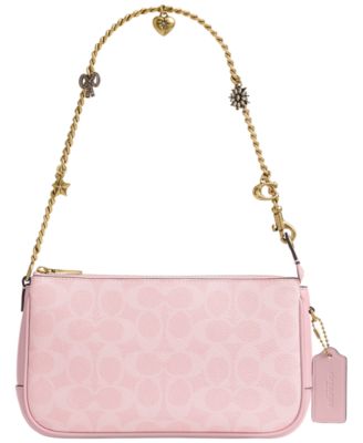 Coated Canvas Signature Plaza Small Chain Handle Shoulder Handbag