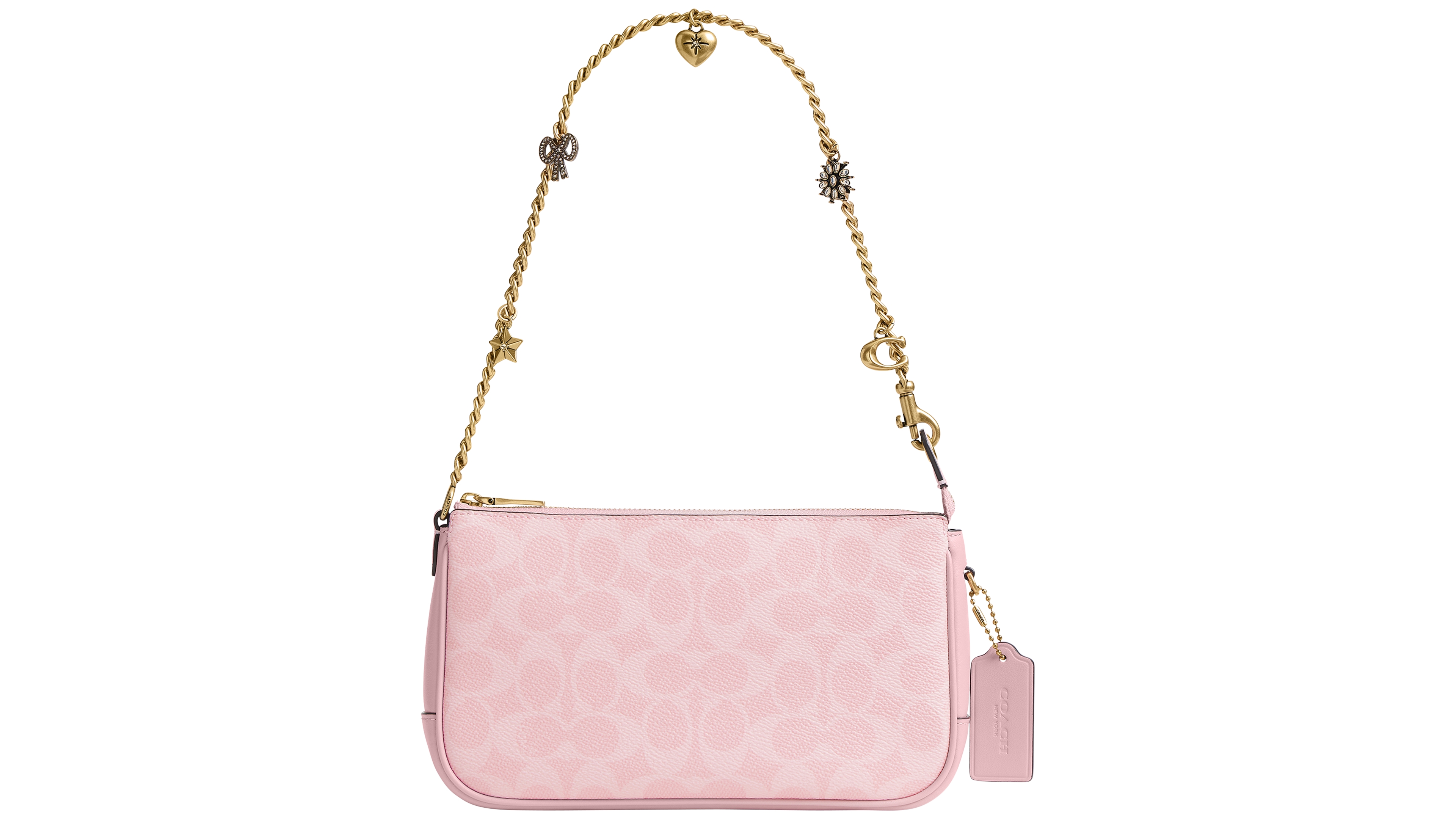 Coach Coated Canvas Signature Plaza Small Chain Handle Shoulder Handbag