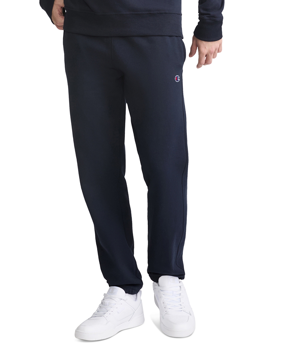 Champion Men's Powerblend Fleece Elastic-Waistband Cinched-Hem Sweatpants - Deep Navy