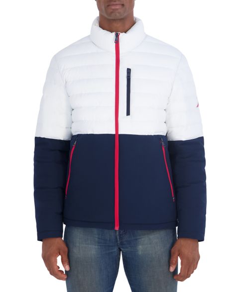 Мужская куртка Nautica Quilted Puffer, цвет: Яркий белый