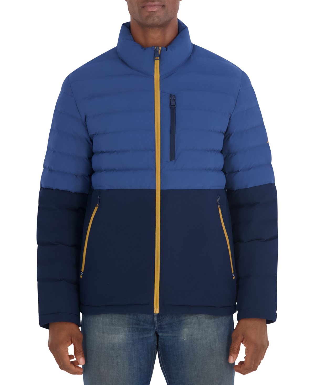 Nautica Men's Quilted Puffer Jacket - Dark Denim