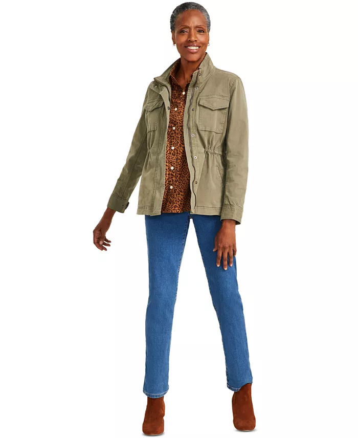 Women's Curvy Straight-Leg High Rise Jeans