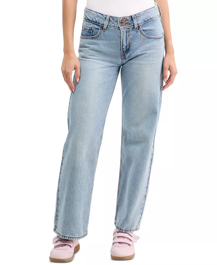 Women's Super-Low Double-Button Relaxed-Fit Denim Jeans - thumbnail 6