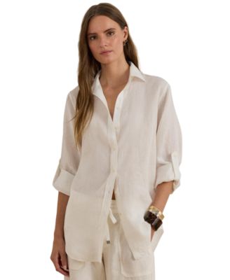 Women's Point Collar Button Placket Shirt