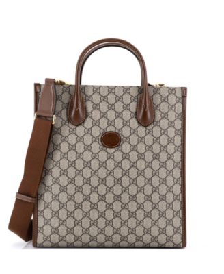 Vertical Interlocking G Tote GG Coated Canvas