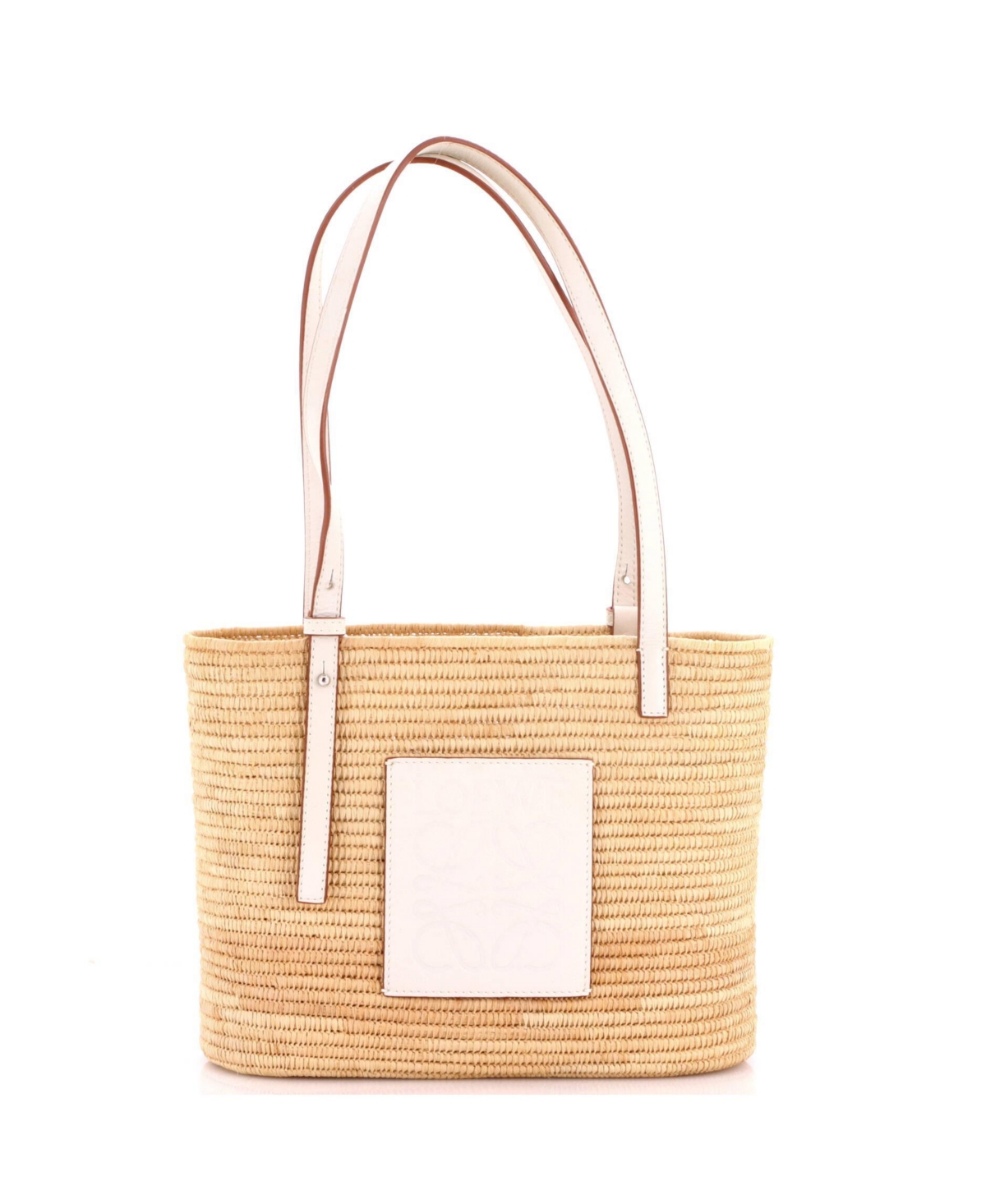 Pre-Owned Loewe Small Square Basket Tote Woven Raffia