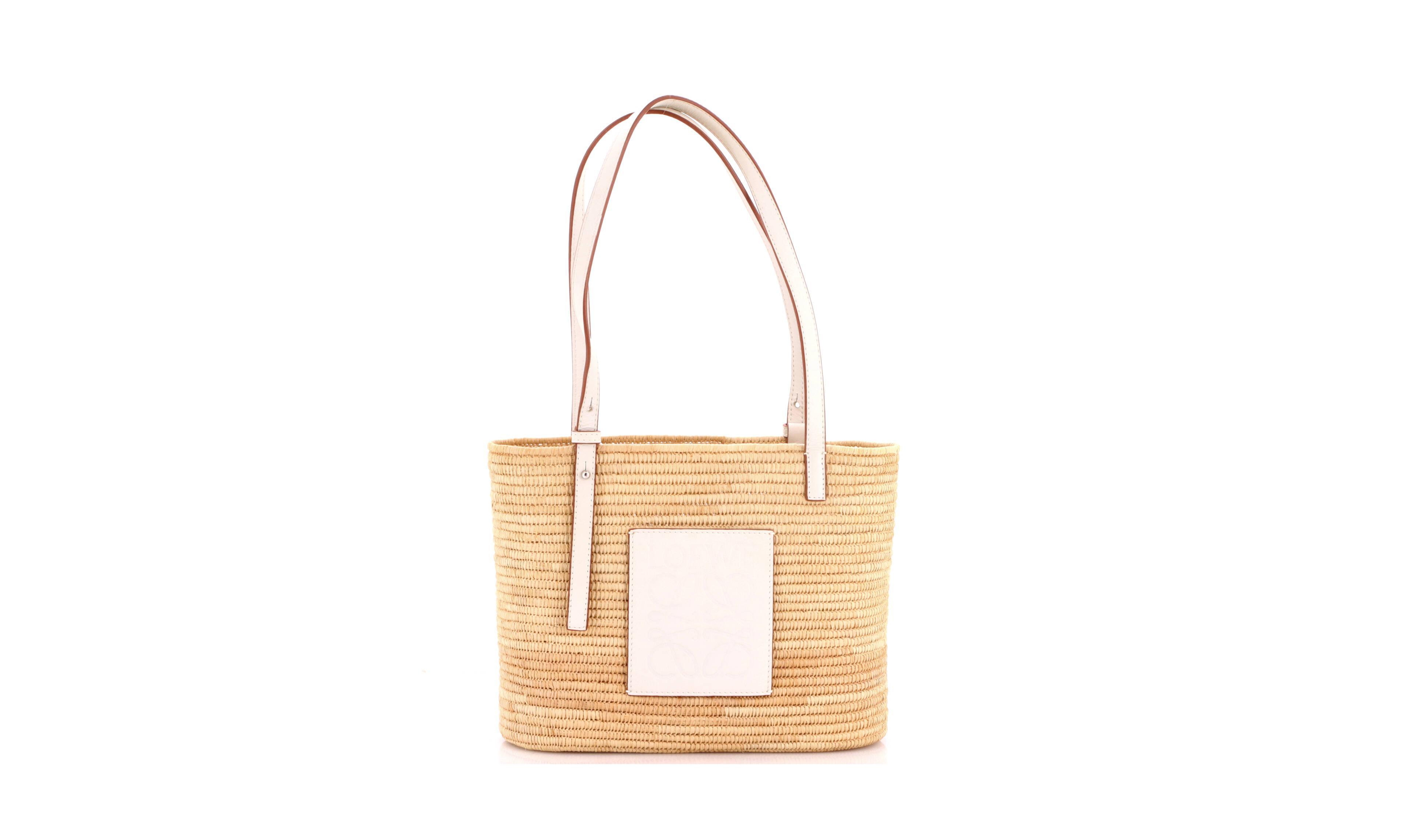 Pre-Owned Loewe Small Square Basket Tote Woven Raffia