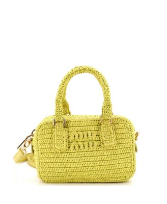 Small Arcadie Top Handle Bag Crochet Raffia