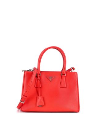 Small Galleria Double Zip Tote Saffiano Leather