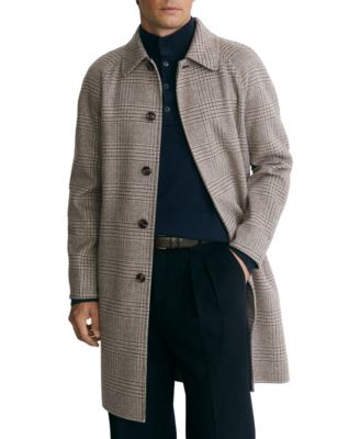 Men's Morpeth Wool-Blend Prince of Wales Check Single-Breasted Overcoat