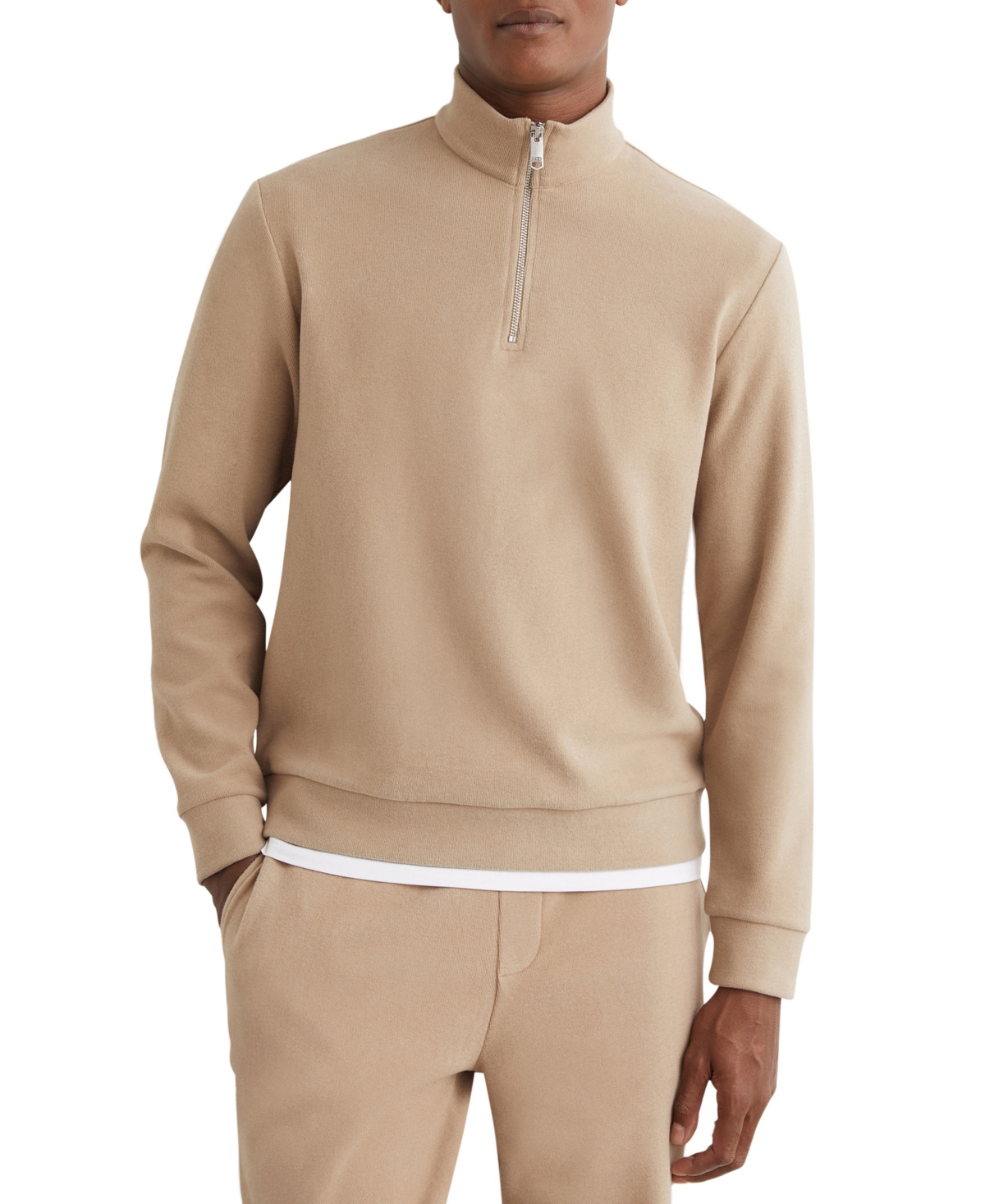 Reiss Men's Bossa Funnel Neck Cotton-Blend Half-Zip Pullover