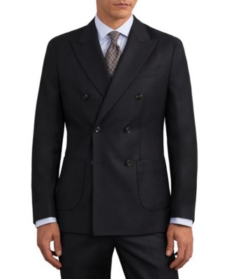 Men's Muse Double-Breasted Tailored-Fit Wool Blazer