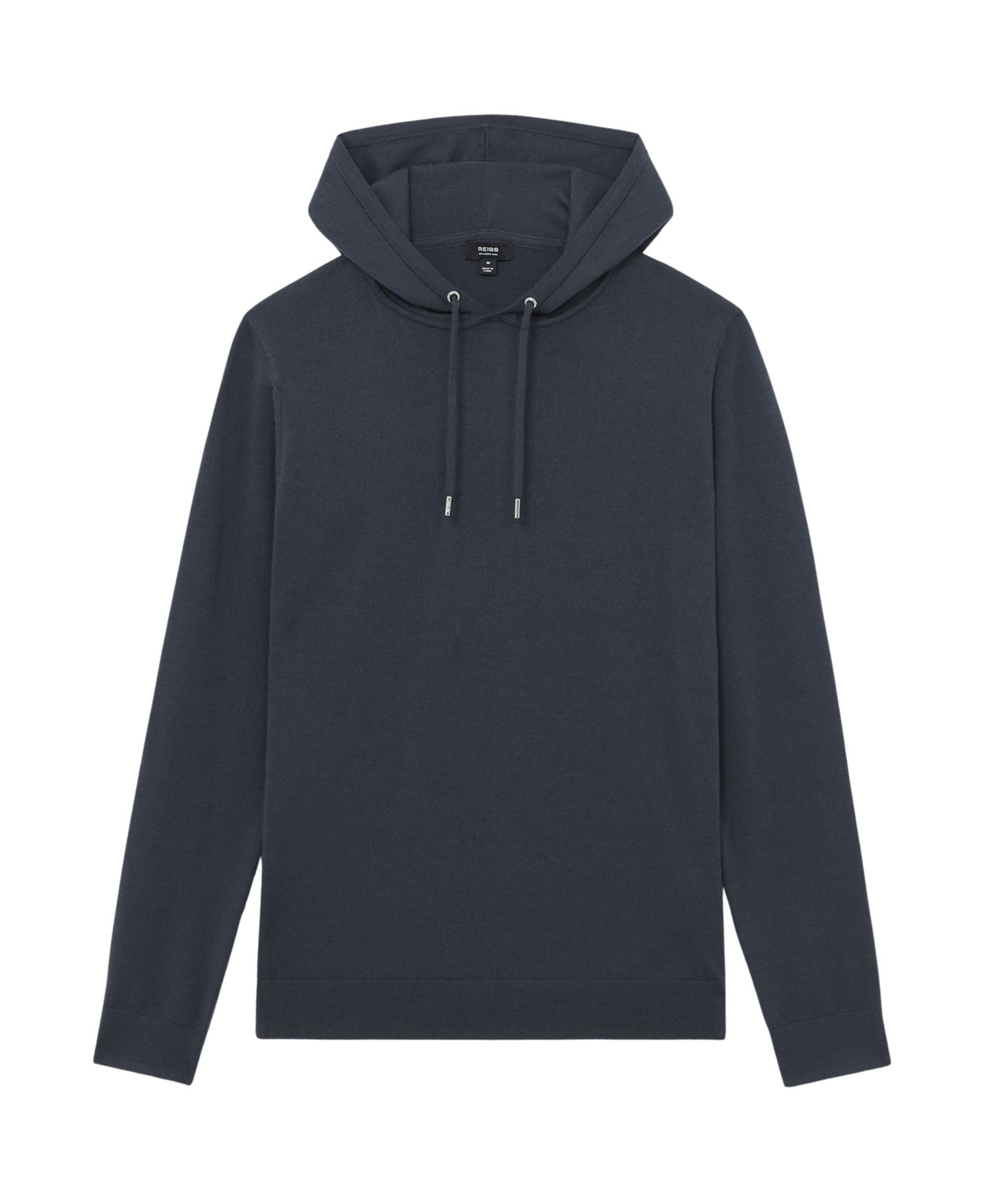 Мужское худи REISS Holland Merino Wool Regular Fit, цвет: Полуночный тёмно-синий — фото 2