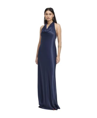 Women's Elara Cowl Neck Open Back Sleeveless Maxi Dress
