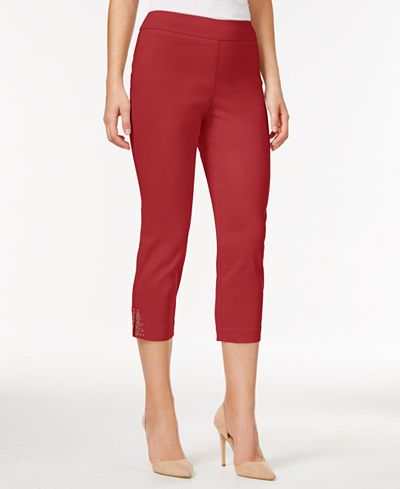 JM Collection Cropped Straight-Leg Pants, Only at Macy's