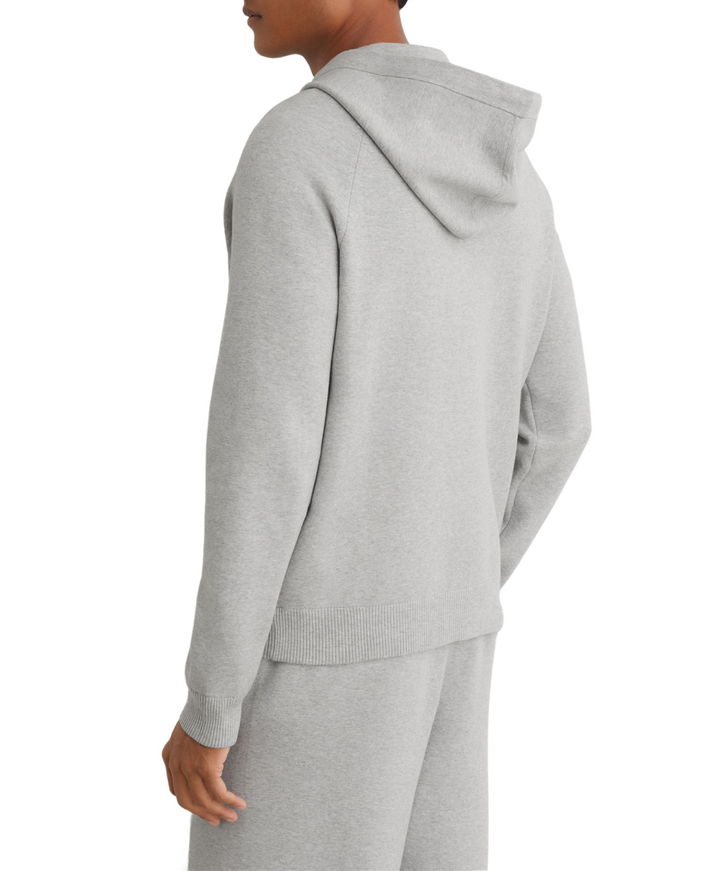 Мужское худи REISS Manchester R-Flex Full-Zip Milano Knit, цвет: Мягкий серый — фото 5
