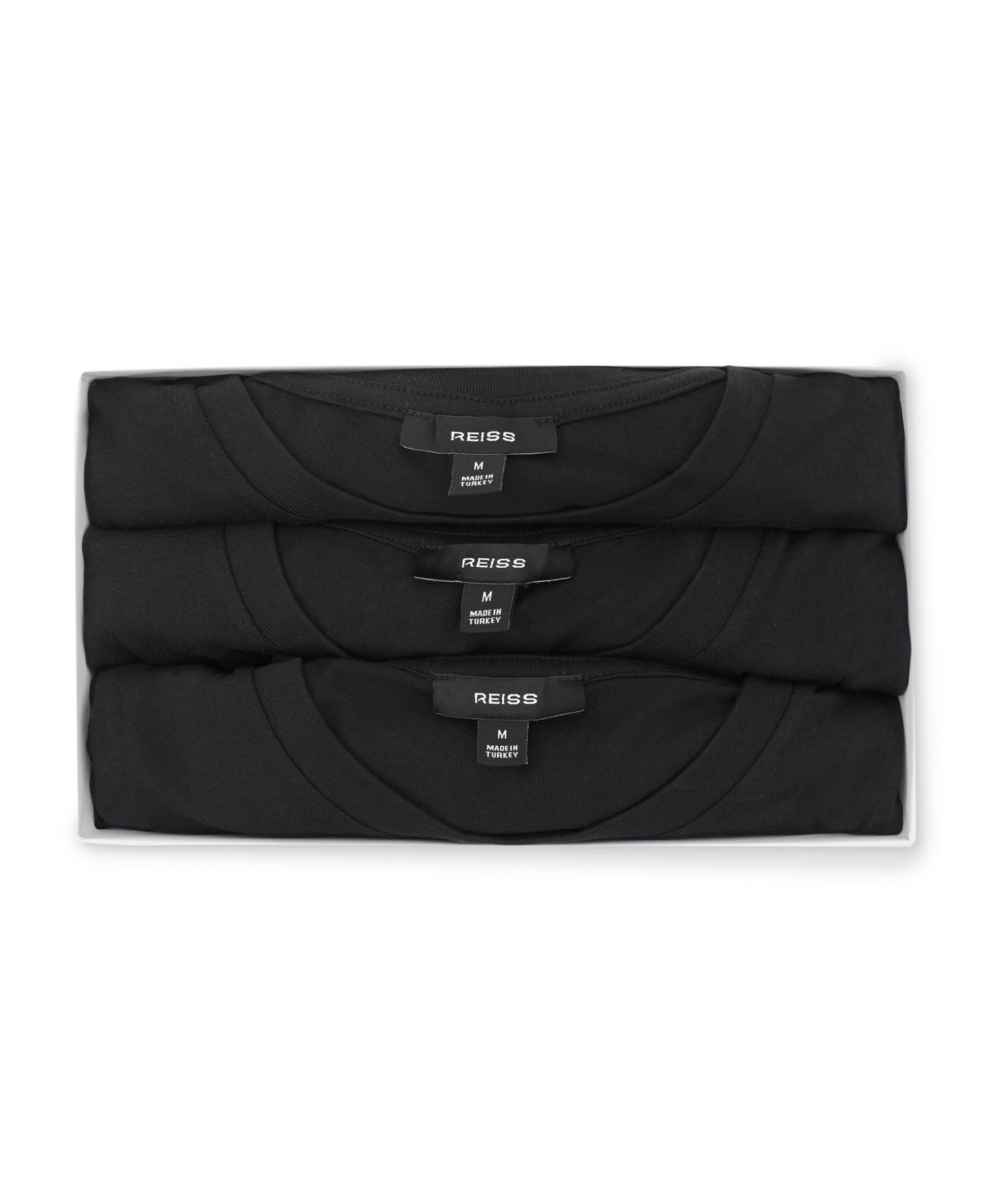 Мужская футболка REISS Joe Crew-Neck Slim-Fit Short-Sleeve, цвет: Чёрный — фото 3