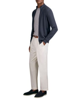 Men's Hampshire Merino Wool Full-Zip Funnel-Neck Cardigan