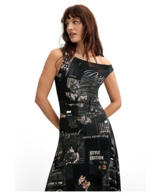 Women's midi newspaper dress