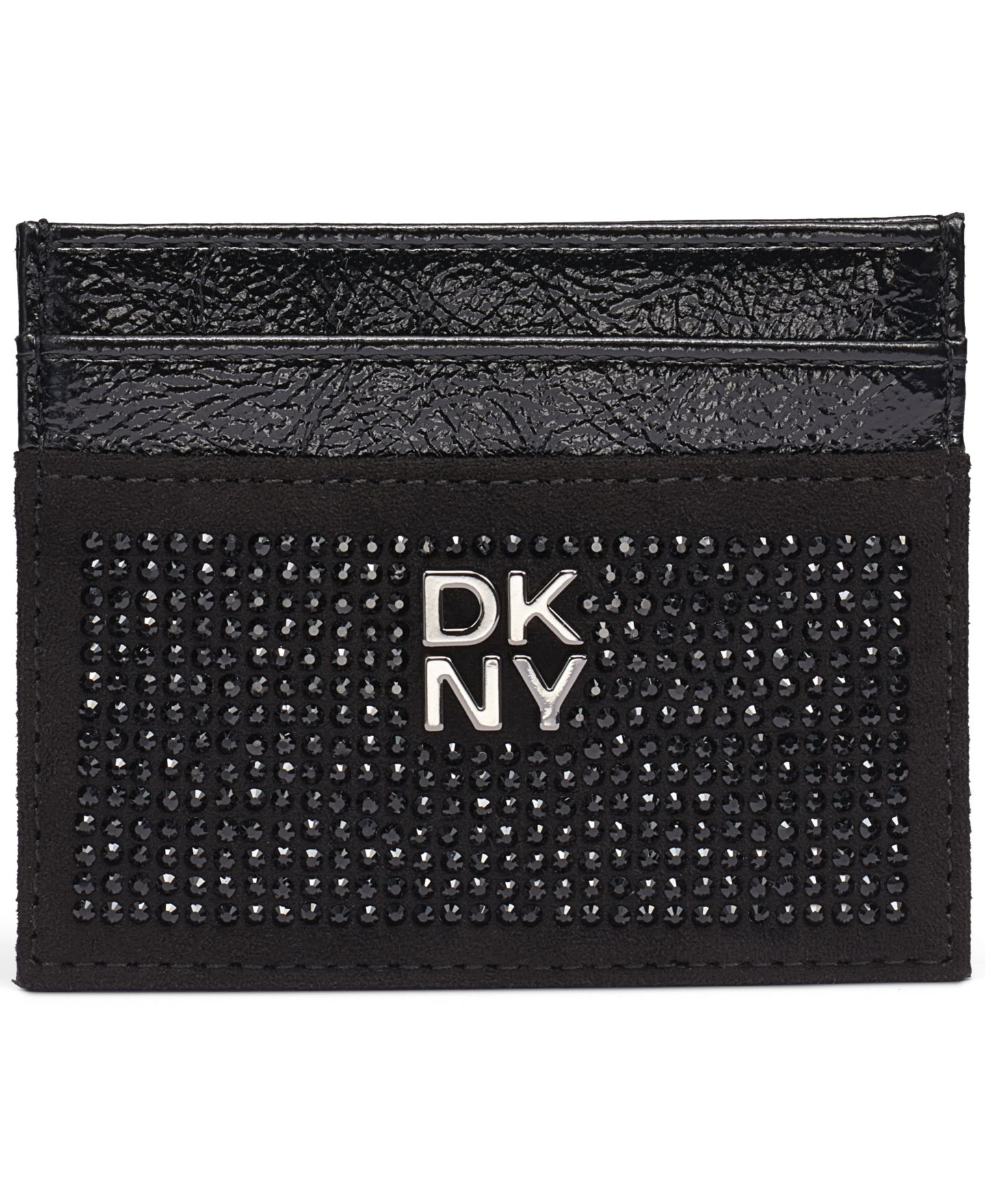 Женский картхолдер DKNY Margot со стразами Hotfix, цвет: Чёрный / Графитовый — фото 1