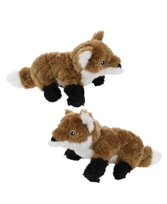 Jr Nature Fox 2 Pack, Durable Plush Squeaky Dog Toy