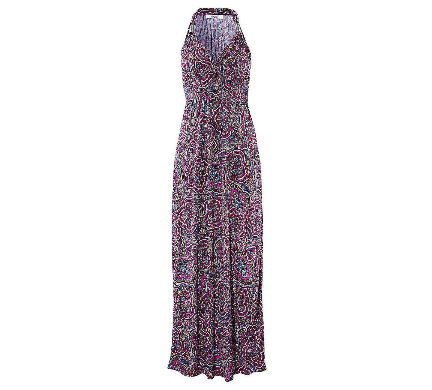 Женское платье Lascana Printed Empire-Waist Sleeveless Maxi, цвет: Ягодный разноцветный — фото 5