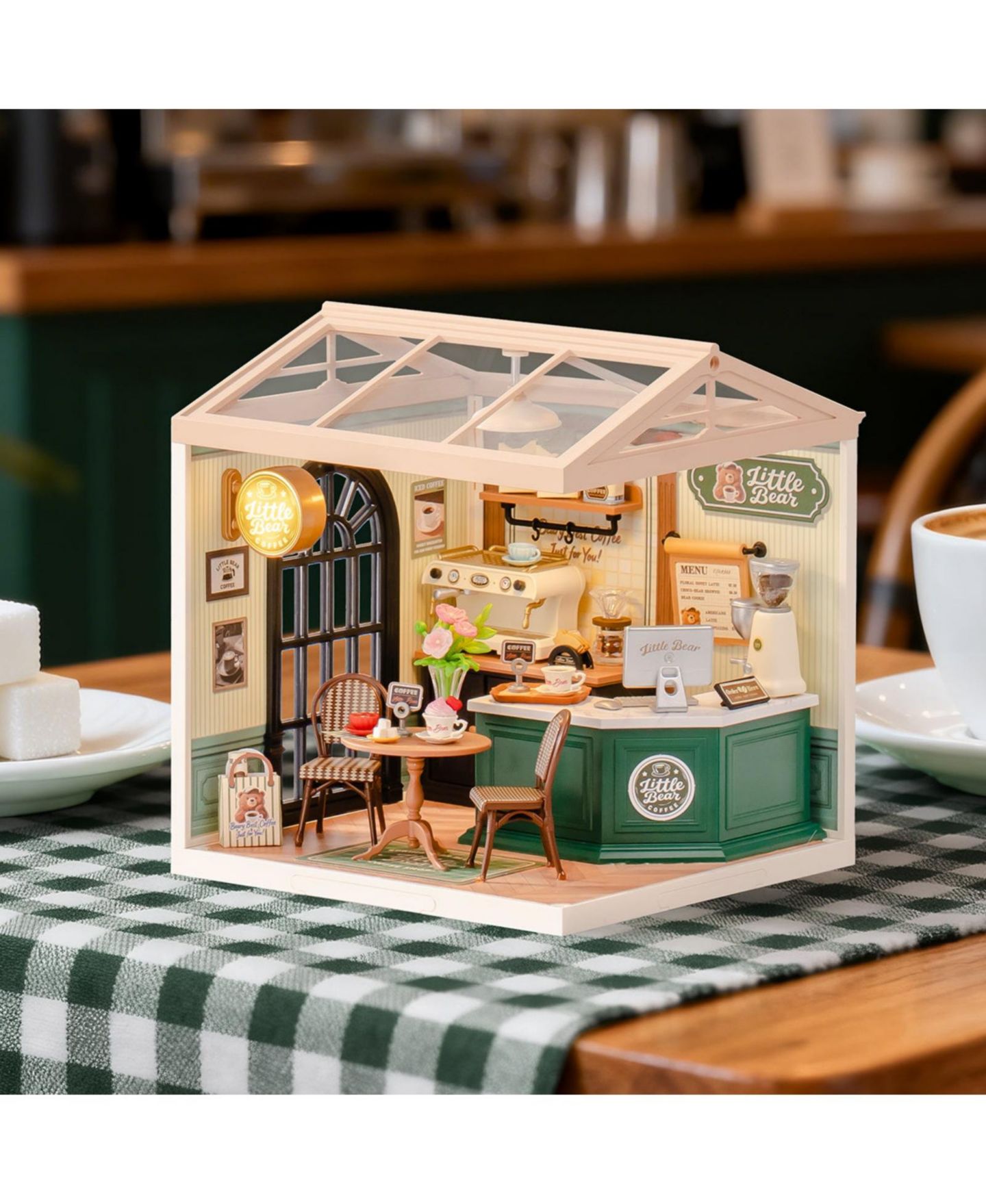 Детский конструктор Robotime Little Bear Cafe 119-Piece Miniature Building Set, Ages 14+ — фото 4