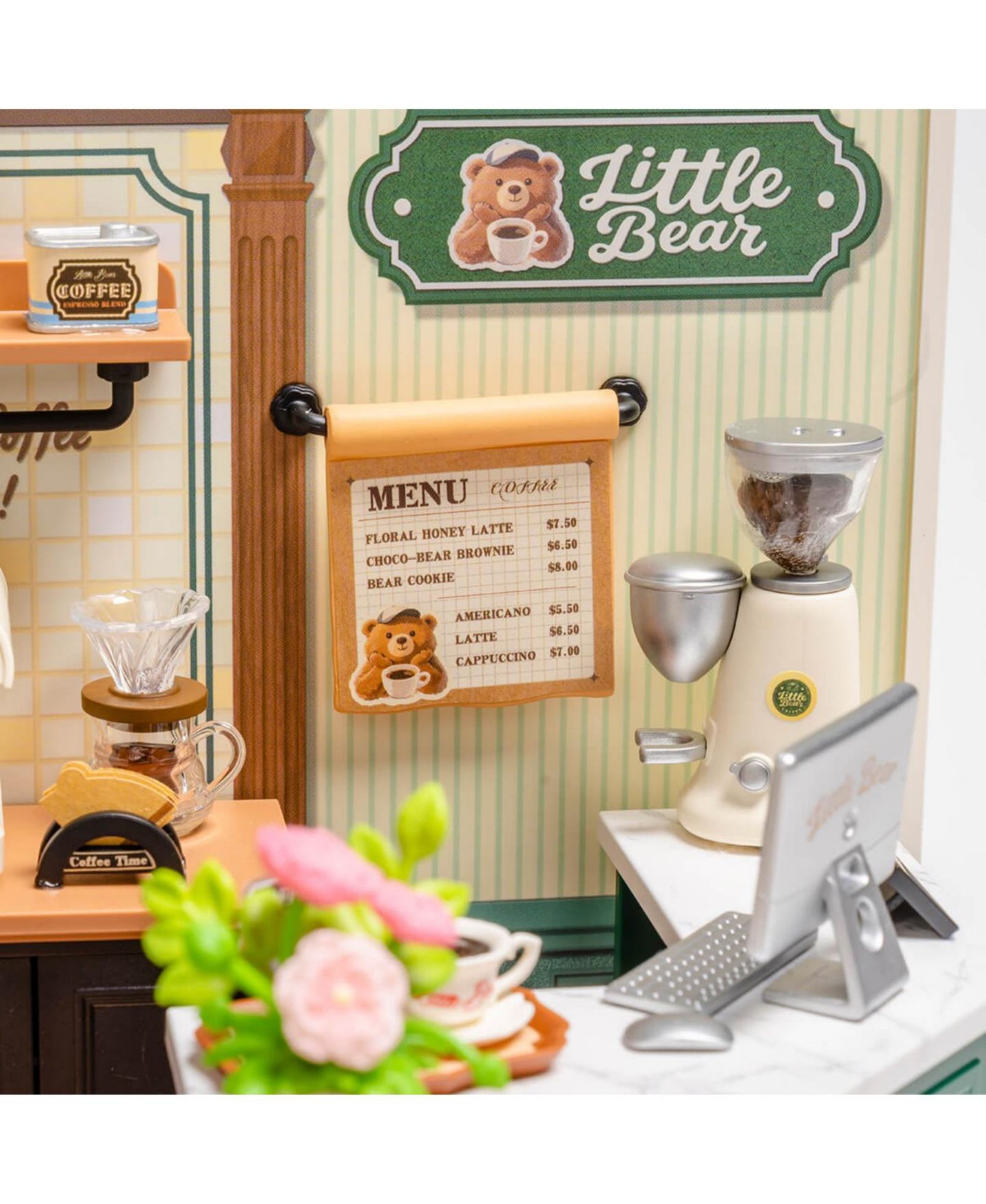 Детский конструктор Robotime Little Bear Cafe 119-Piece Miniature Building Set, Ages 14+ — фото 7