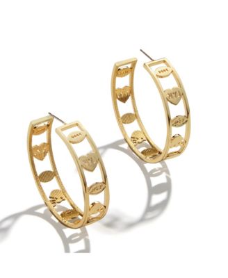 x Baublebar New York Jets Motif Hoop Earrings