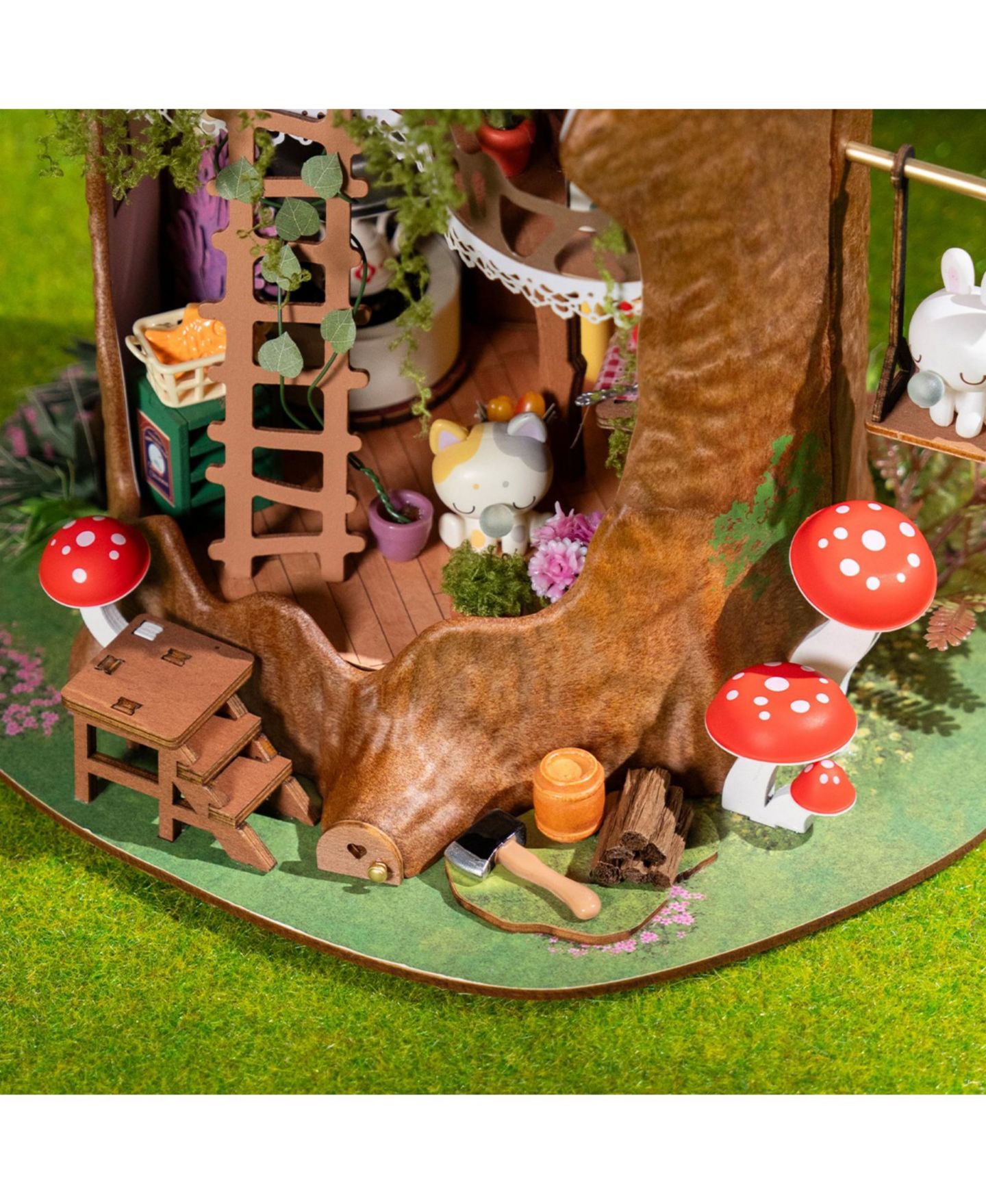 Детские куклы Robotime Fairytale Tree House 3D Wooden Puzzle DIY Craft Kit, Ages 14+ — фото 4