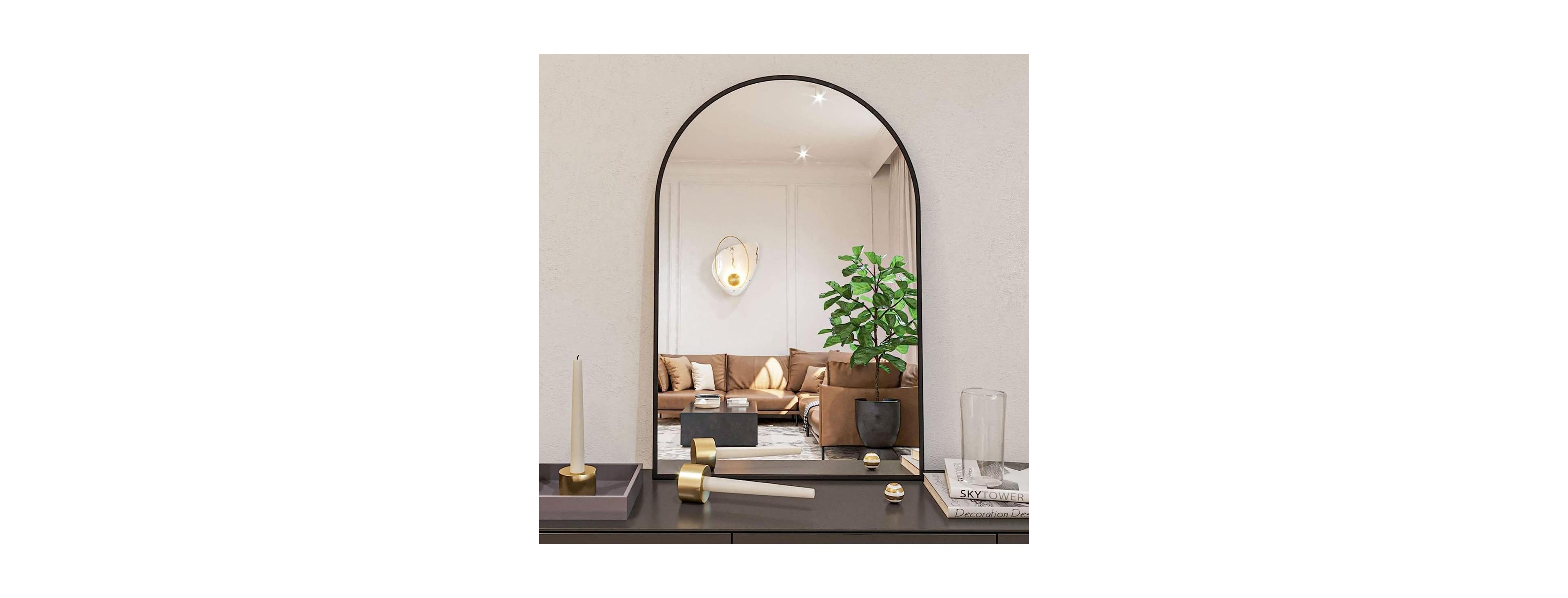Laoties 24" x 36" Modern Arched Bathroom Vanity Mirror with Rust-Proof Aluminum Frame