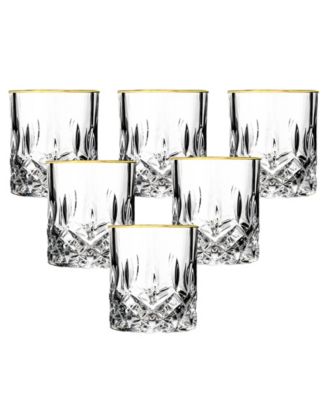 Siena Collection 4 Piece Shot Glass with Gold Trim Set