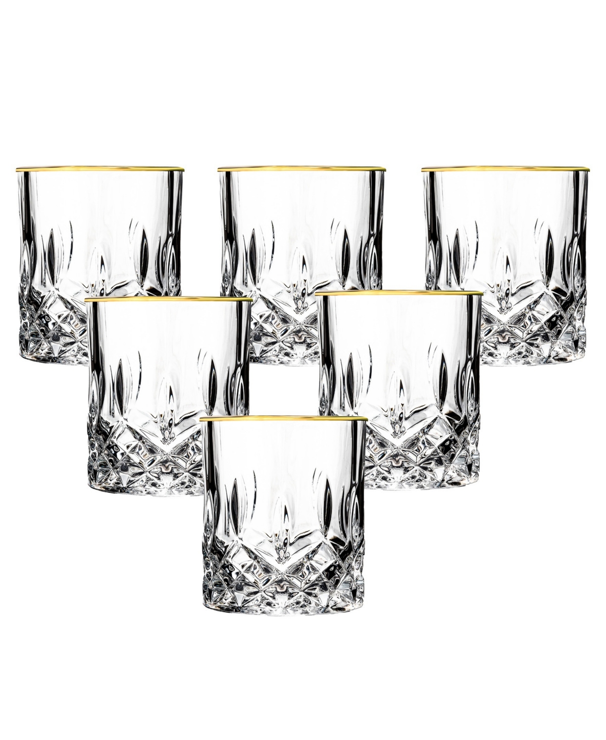 Siena Collection 4 Piece Shot Glass with Gold Trim Set