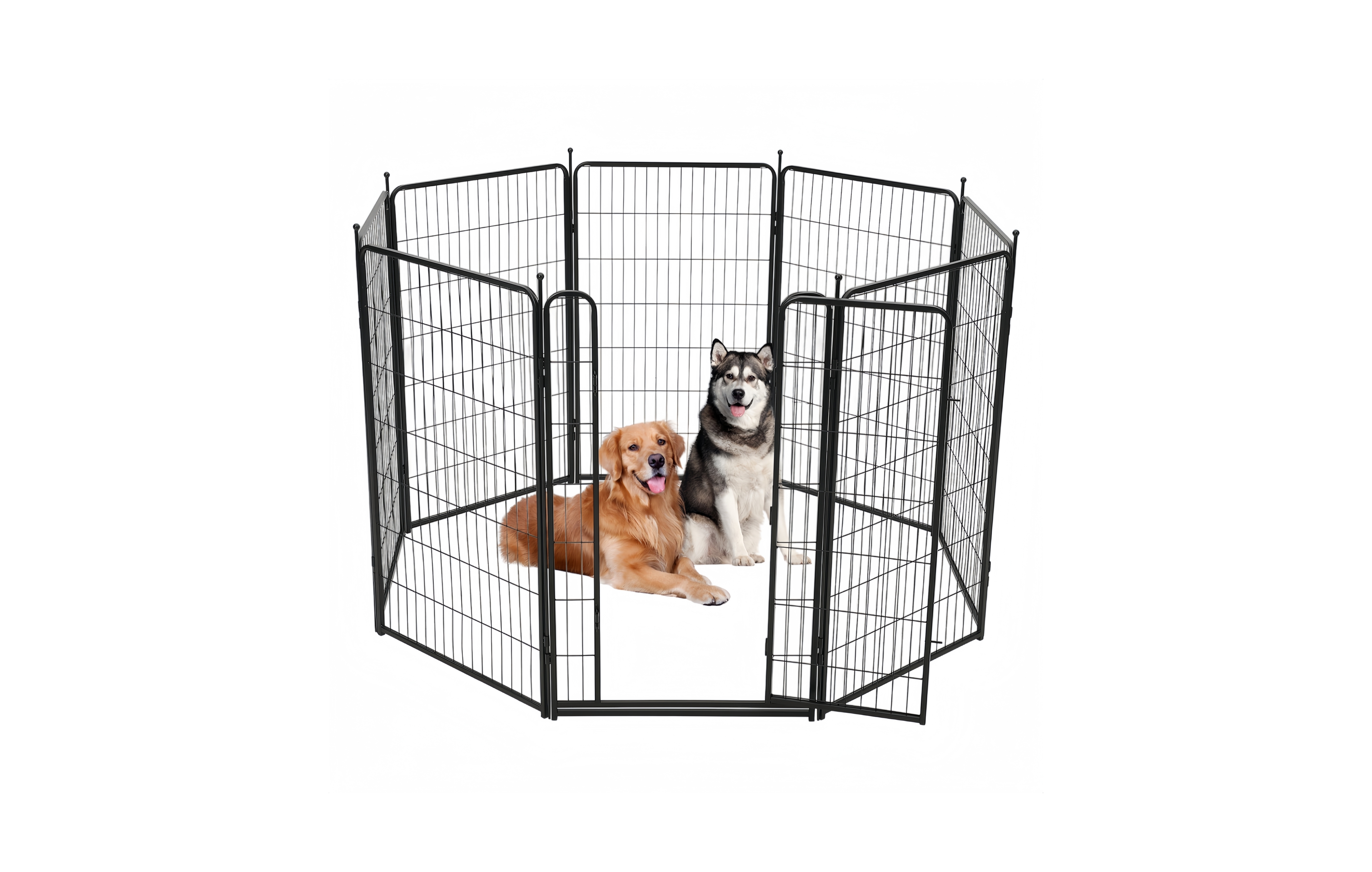 Dog Playpen,48 Inch(H) 18 Ft(L) 8 Panels Dog Fence Indoor/Outdoor ,Heavy Duty Metal Pet Puppy Exercise Pen, Wide Door Low Threshold