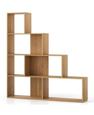 60 Inch 4-Tier Engineered Wood 6-Cube Stepped Bookcase