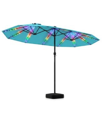 15.5FT Extra-Large Patio Umbrella with Base and 12 Reinforced Ribs