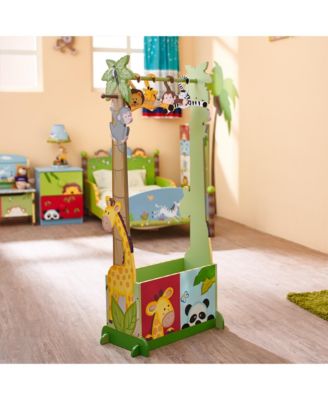 Sunny Safari Wooden Dress Up Clothing Rack with 4 Hangers, Ages 3+