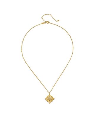 Inner Peace White Topaz Mandala Coin Necklace