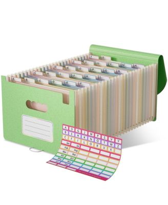 26 Pocket Accordion File Organizer Color Coded Labeling System High Capacity