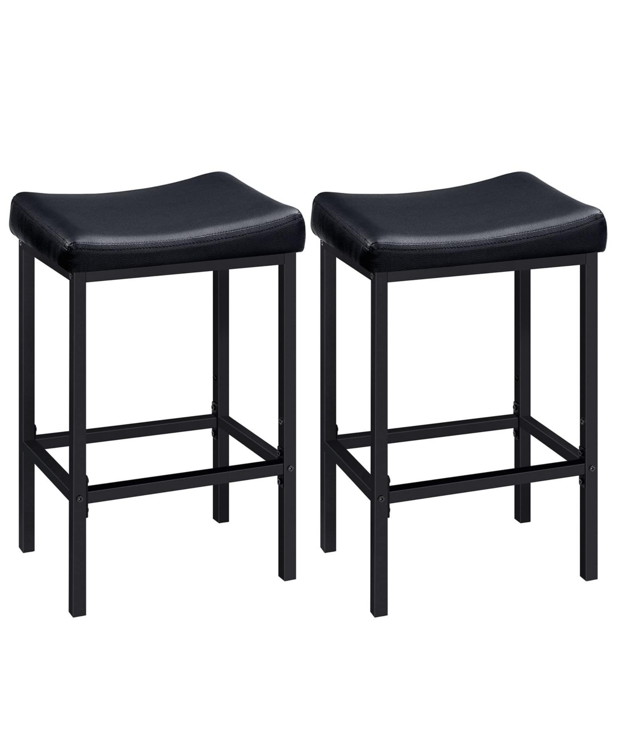 Slickblue 2 Piece Saddle Bar Stool Set with Footrest for Kitchen Counter and Dining Room