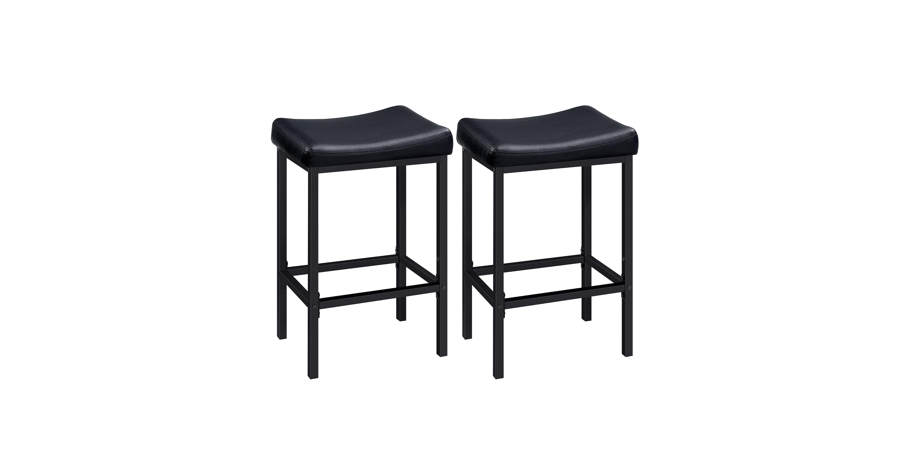 Slickblue 2 Piece Saddle Bar Stool Set with Footrest for Kitchen Counter and Dining Room