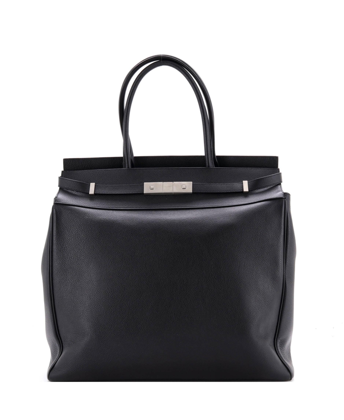 Pre-Owned Saint Laurent North South Manhattan Tote Leather - Black