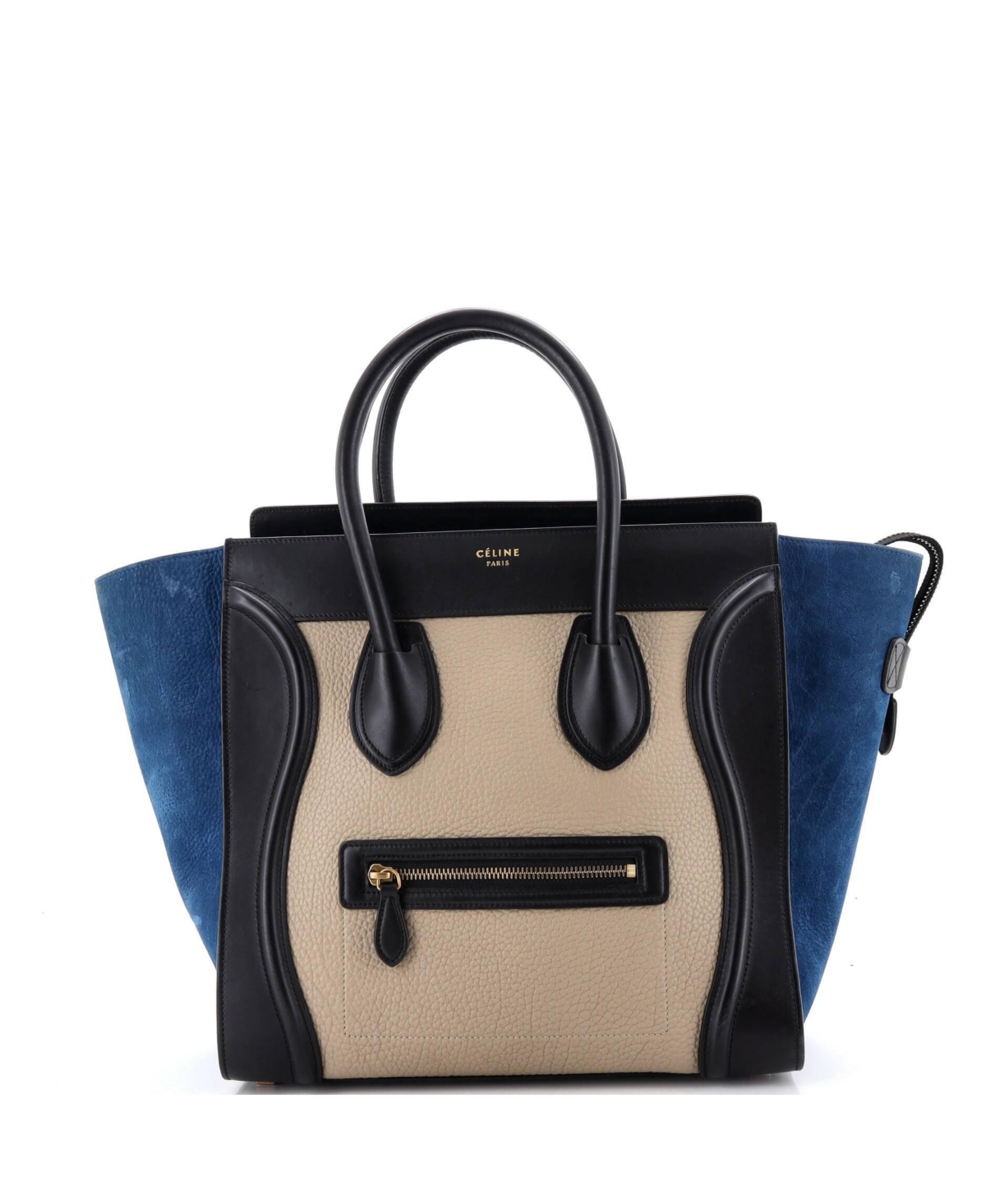 Pre-Owned Celine Mini Tricolor Luggage Bag Leather