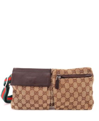 Vintage Double Belt Bag GG Canvas, 11"W x 5.5"H x 1"D