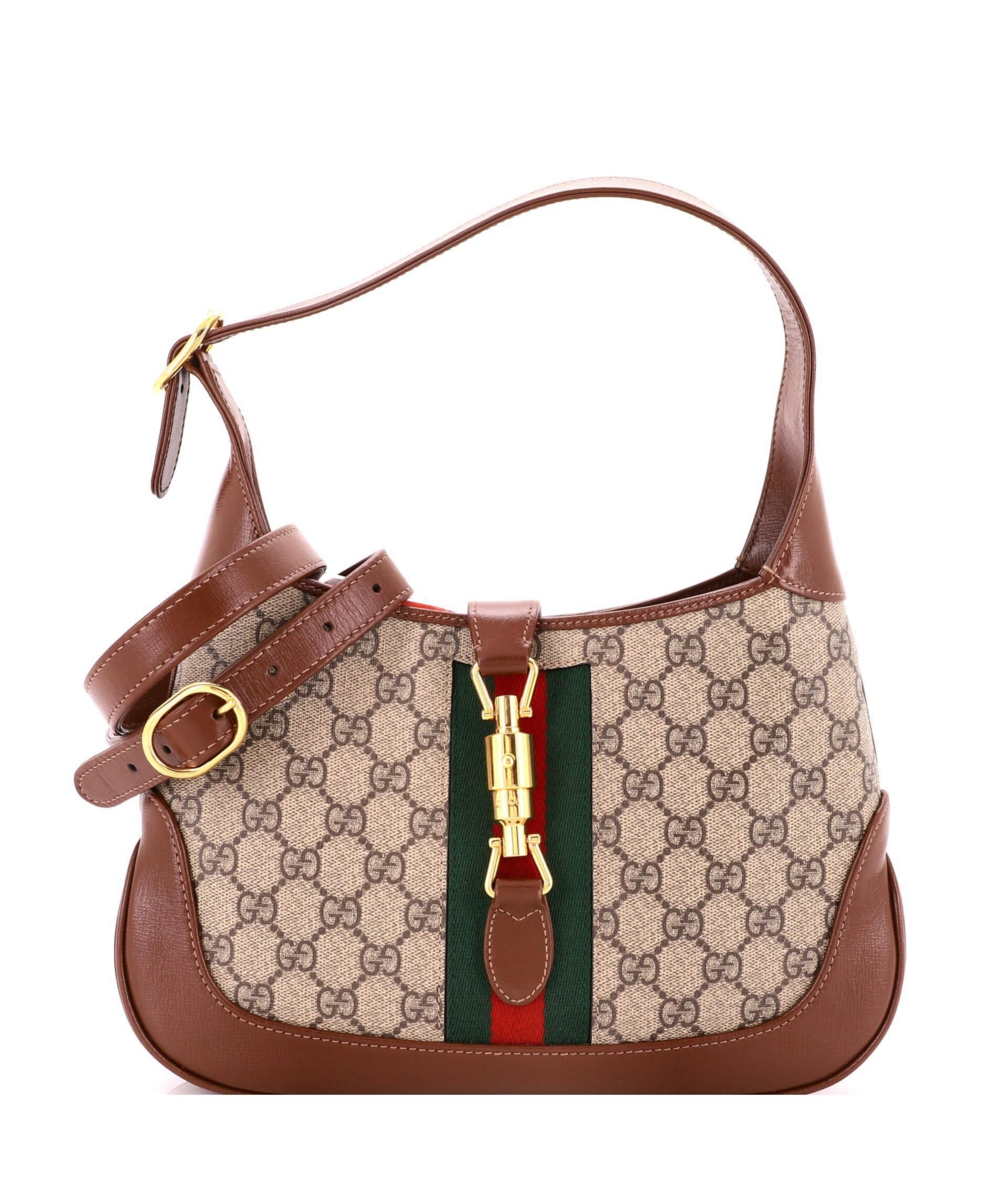 Pre-Owned Gucci Small Jackie 1961 Hobo Gg Coated Canvas - Brown