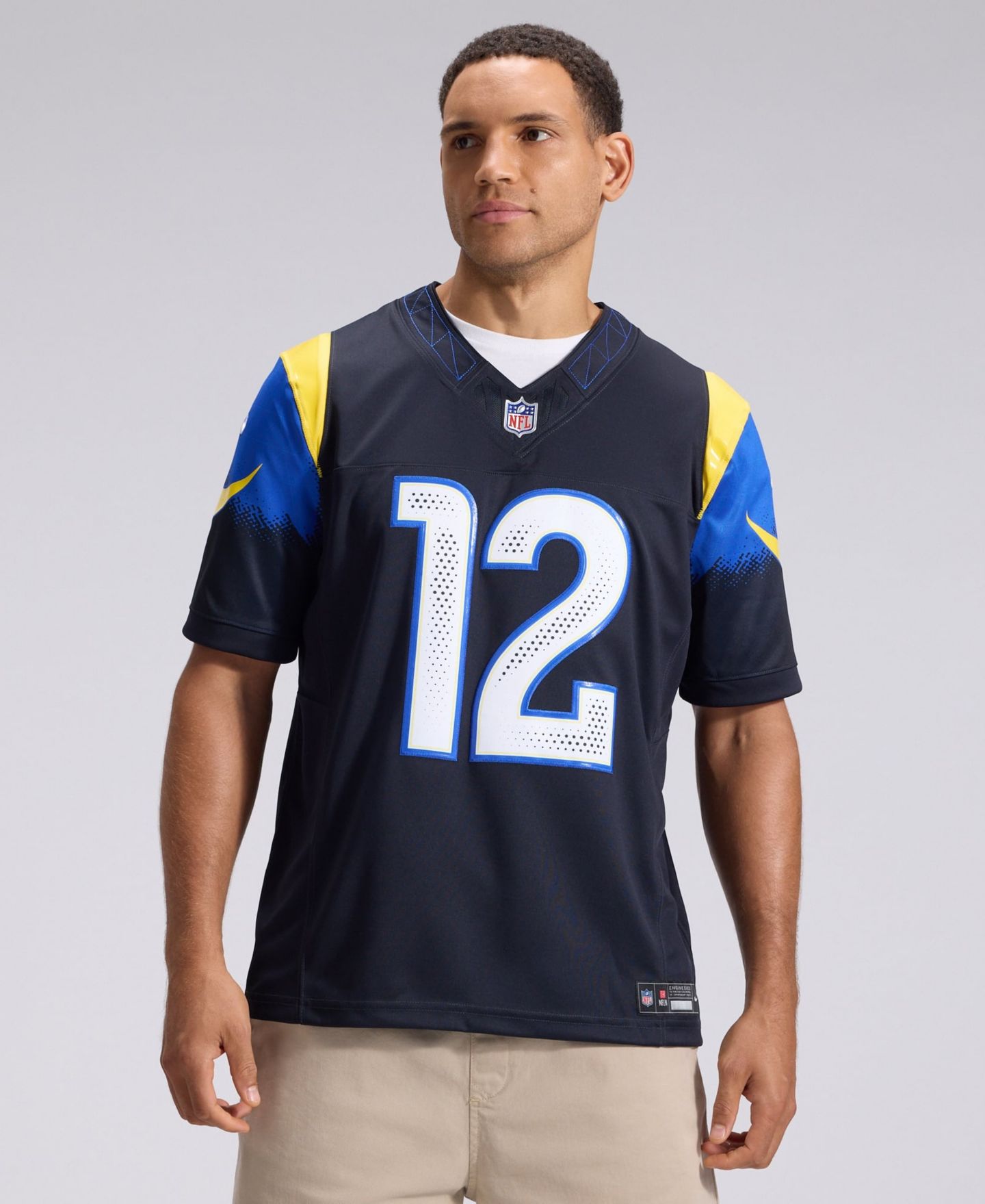 Мужской топ Nike Puka Nacua Dark Blue Los Angeles Rams Rivalries Collection Stitched Limited Jersey — фото 2