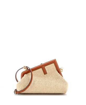 First Small Raffia Crossbody Bag