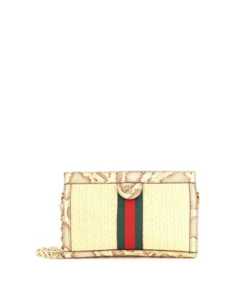 Small Ophidia Chain Shoulder Bag Raffia with
