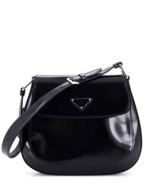 Large Cleo Flap Shoulder Bag Spazzolato Leather