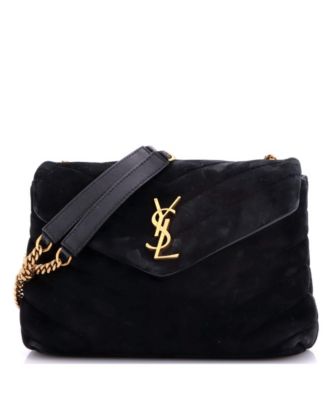 Small Loulou Shoulder Bag Matelasse Chevron Suede